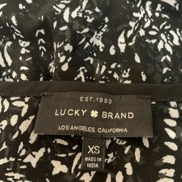 Lucky Brand Sheer Black and White Blouse Size XS - Picture 6 of 8